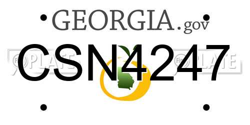 CSN4247 Georgia License Plate