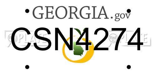 CSN4274 Georgia License Plate