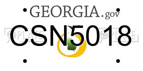 CSN5018 Georgia License Plate