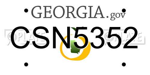 CSN5352 Georgia License Plate