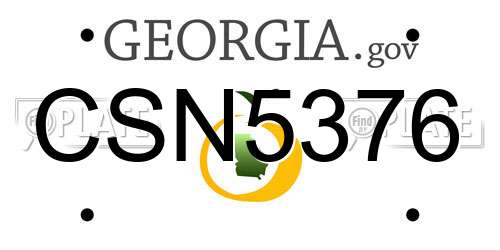 CSN5376 Georgia License Plate