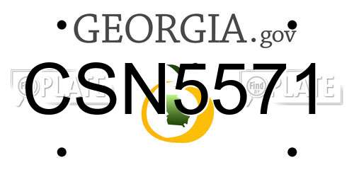 CSN5571 Georgia License Plate