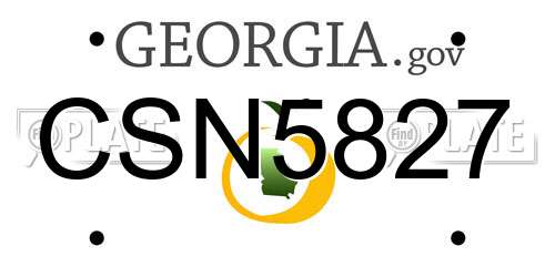 CSN5827 Georgia License Plate