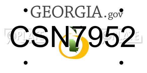 CSN7952 Georgia License Plate