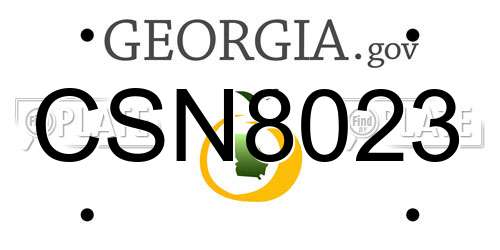 CSN8023 Georgia License Plate
