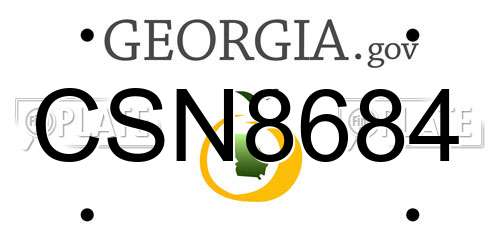 CSN8684 Georgia License Plate