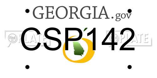 CSP142 Georgia License Plate