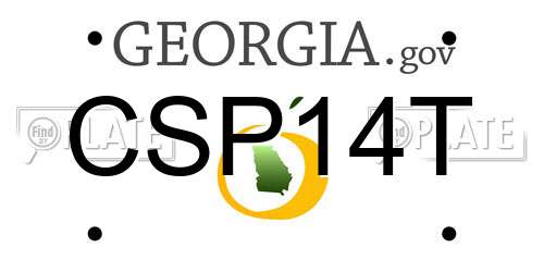 CSP14T Georgia License Plate