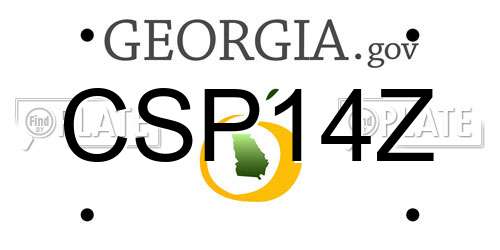 CSP14Z Georgia License Plate
