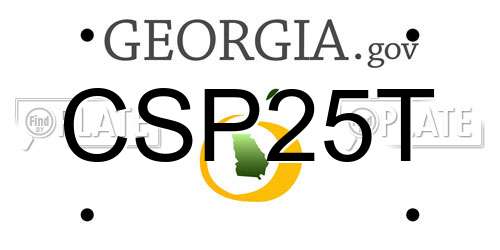 CSP25T Georgia License Plate