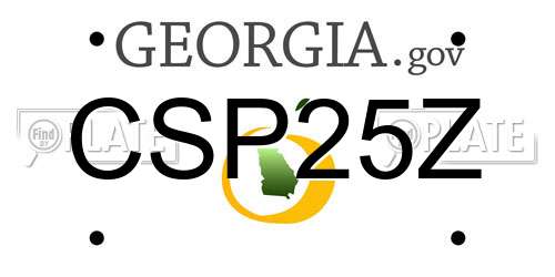 CSP25Z Georgia License Plate