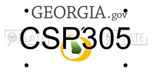 CSP305 Georgia License Plate