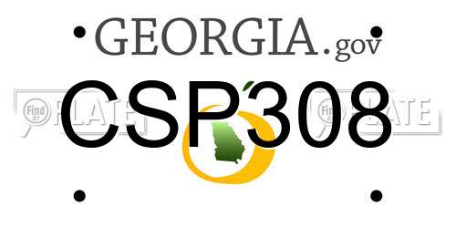 CSP308 Georgia License Plate