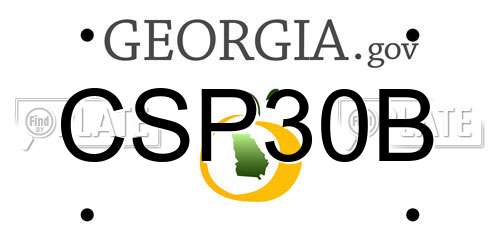 CSP30B Georgia License Plate