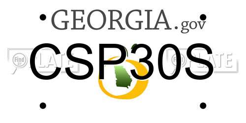 CSP30S Georgia License Plate