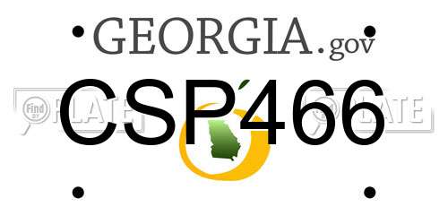 CSP466 Georgia License Plate
