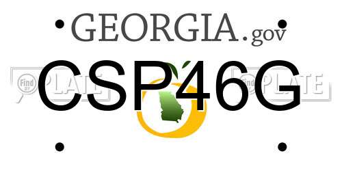 CSP46G Georgia License Plate