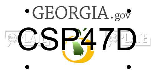CSP47D Georgia License Plate