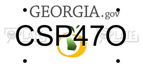 CSP47O Georgia License Plate