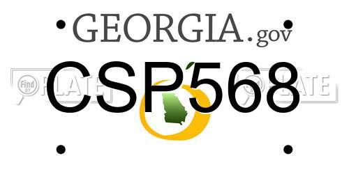 CSP568 Georgia License Plate