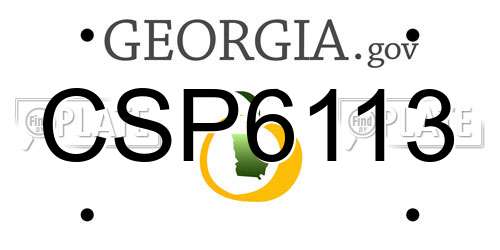 CSP6113 Georgia License Plate