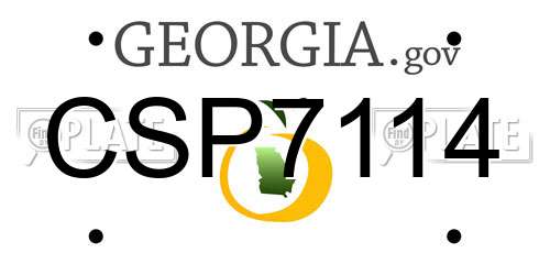 CSP7114 Georgia License Plate