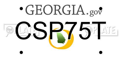CSP75T Georgia License Plate