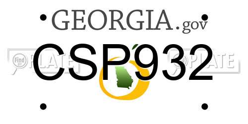 CSP932 Georgia License Plate
