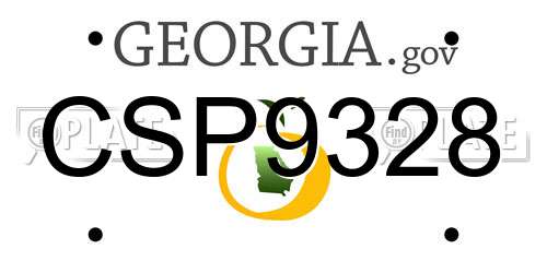 CSP9328 Georgia License Plate