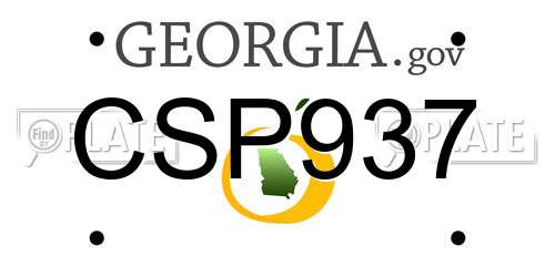 CSP937 Georgia License Plate