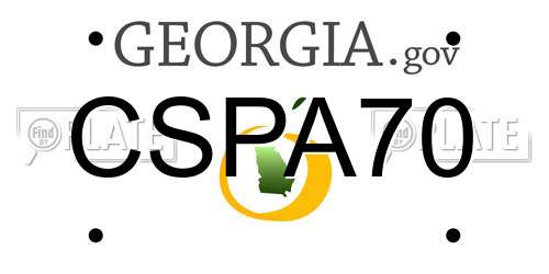 CSPA70 Georgia License Plate