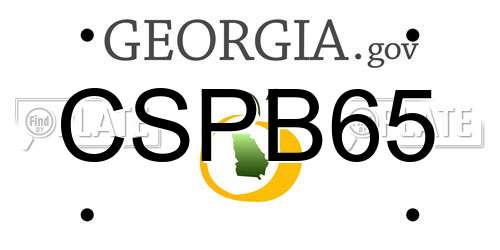 CSPB65 Georgia License Plate