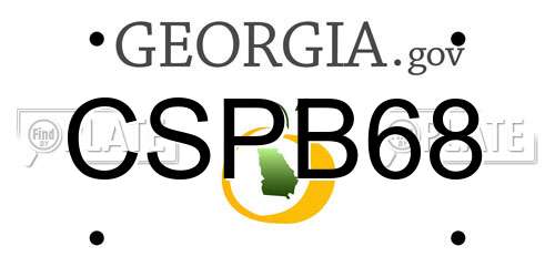 CSPB68 Georgia License Plate