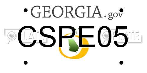 CSPE05 Georgia License Plate