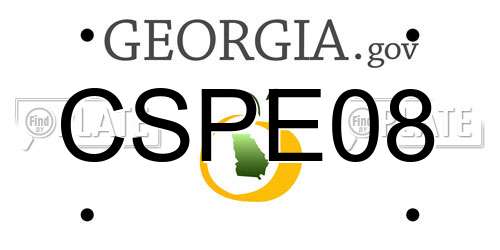 CSPE08 Georgia License Plate