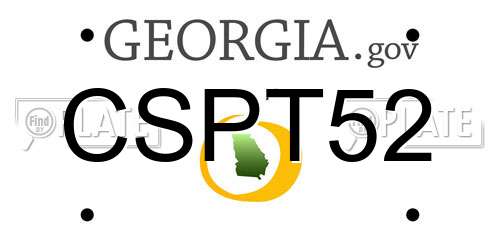 CSPT52 Georgia License Plate