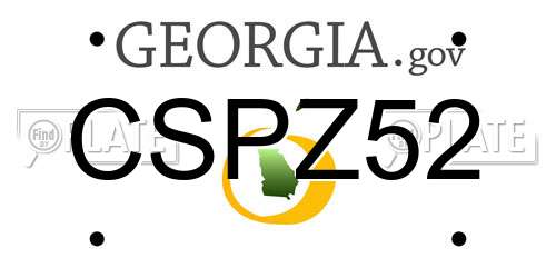 CSPZ52 Georgia License Plate