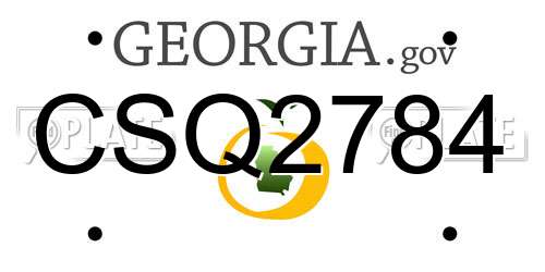 CSQ2784 Georgia License Plate