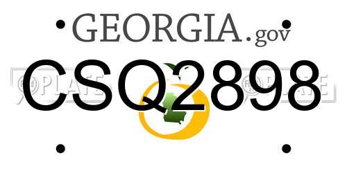 CSQ2898 Georgia License Plate