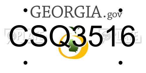 CSQ3516 Georgia License Plate