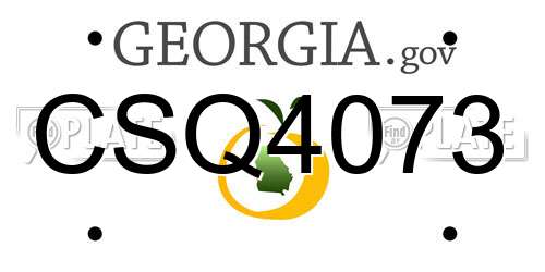 CSQ4073 Georgia License Plate