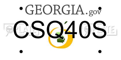 CSQ40S Georgia License Plate