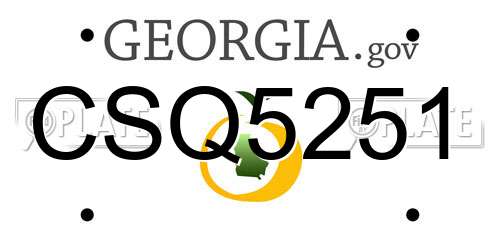 CSQ5251 Georgia License Plate
