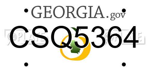 CSQ5364 Georgia License Plate