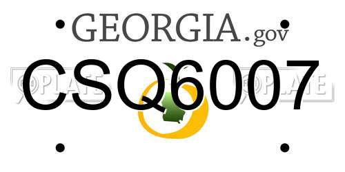 CSQ6007 Georgia License Plate