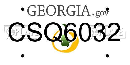 CSQ6032 Georgia License Plate