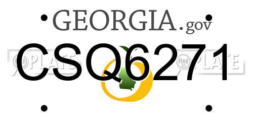 CSQ6271 Georgia License Plate