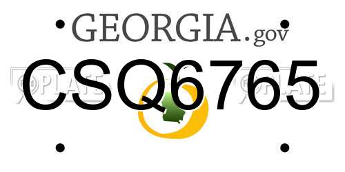 CSQ6765 Georgia License Plate