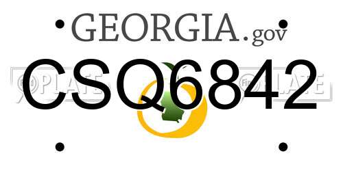 CSQ6842 Georgia License Plate