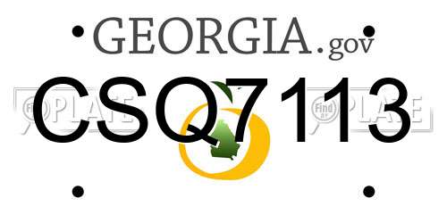 CSQ7113 Georgia License Plate